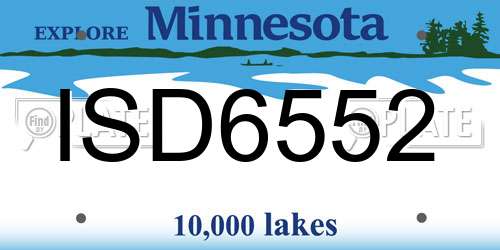 ISD6552 Minnesota License Plate