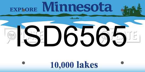 ISD6565 Minnesota License Plate