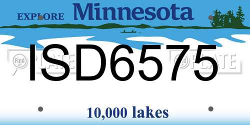 ISD6575 Minnesota License Plate
