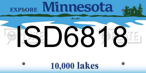 ISD6818 Minnesota License Plate