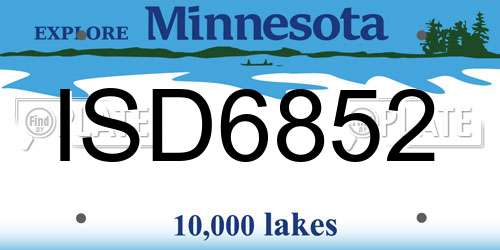 ISD6852 Minnesota License Plate