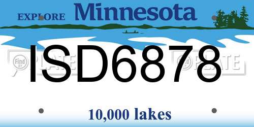 ISD6878 Minnesota License Plate
