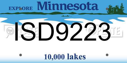 ISD9223 Minnesota License Plate