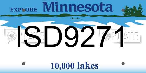 ISD9271 Minnesota License Plate