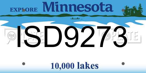 ISD9273 Minnesota License Plate