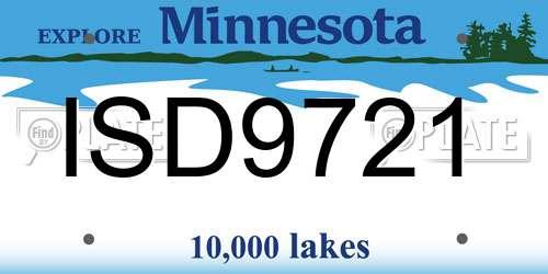 ISD9721 Minnesota License Plate