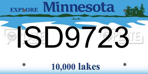 ISD9723 Minnesota License Plate