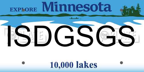 ISDGSGS Minnesota License Plate