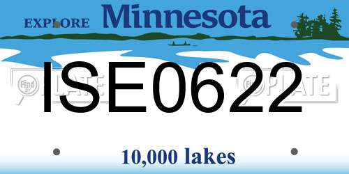 ISE0622 Minnesota License Plate