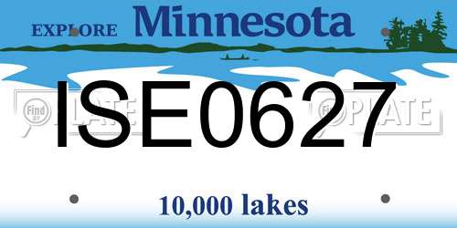ISE0627 Minnesota License Plate