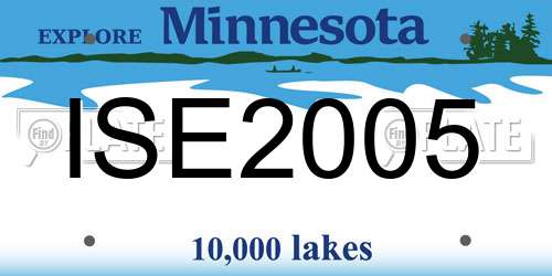 ISE2005 Minnesota License Plate