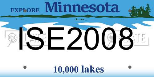 ISE2008 Minnesota License Plate