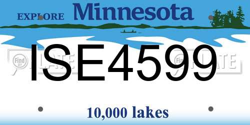 ISE4599 Minnesota License Plate