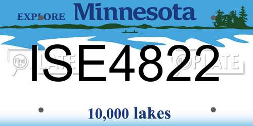 ISE4822 Minnesota License Plate