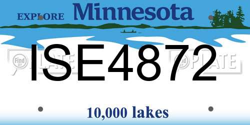 ISE4872 Minnesota License Plate