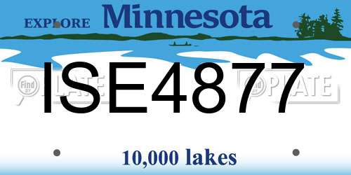 ISE4877 Minnesota License Plate
