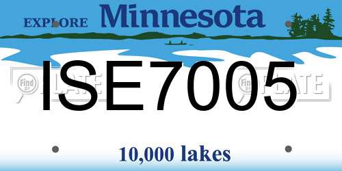 ISE7005 Minnesota License Plate