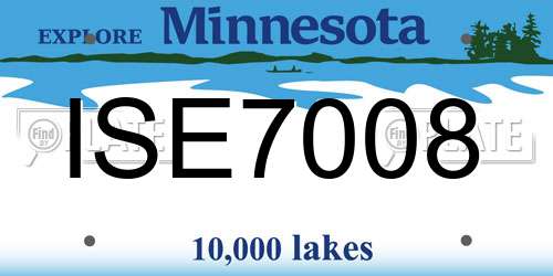 ISE7008 Minnesota License Plate