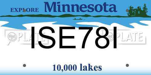 ISE78I Minnesota License Plate