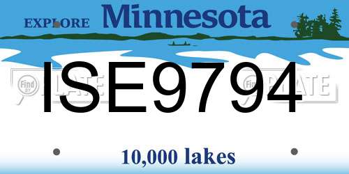 ISE9794 Minnesota License Plate