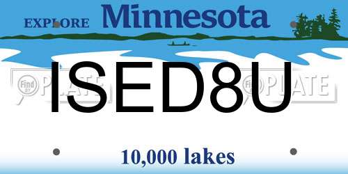 ISED8U Minnesota License Plate