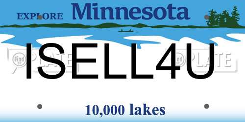 ISELL4U Minnesota License Plate