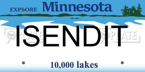 ISENDIT Minnesota License Plate
