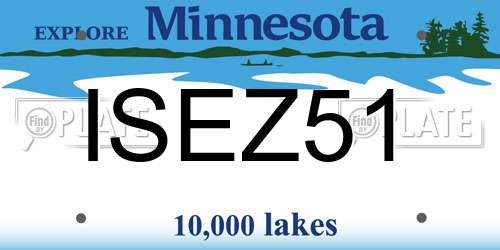 ISEZ51 Minnesota License Plate