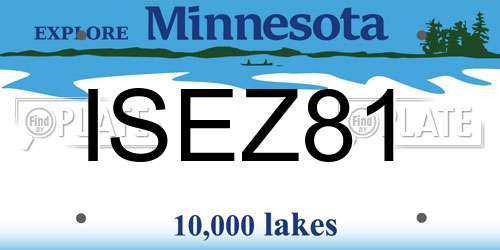 ISEZ81 Minnesota License Plate