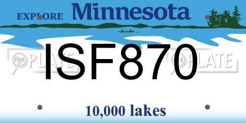 ISF870 Minnesota License Plate