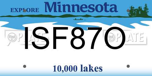 ISF87O Minnesota License Plate