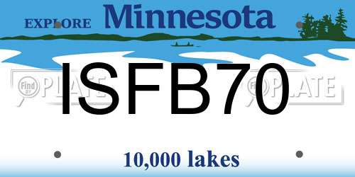 ISFB70 Minnesota License Plate