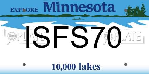 ISFS70 Minnesota License Plate