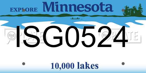 ISG0524 Minnesota License Plate