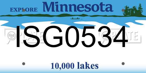 ISG0534 Minnesota License Plate