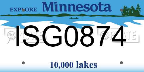 ISG0874 Minnesota License Plate
