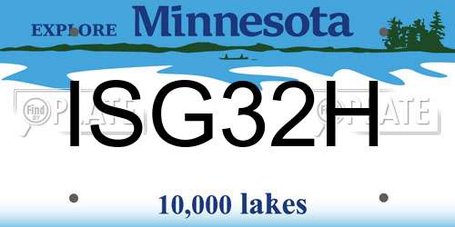 ISG32H Minnesota License Plate