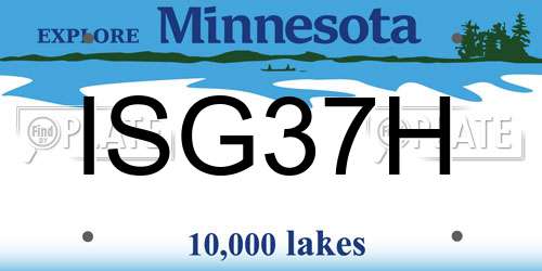 ISG37H Minnesota License Plate