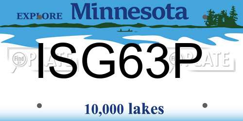 ISG63P Minnesota License Plate