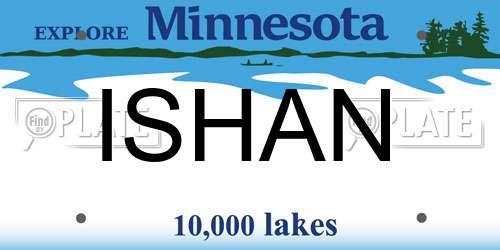 ISHAN Minnesota License Plate