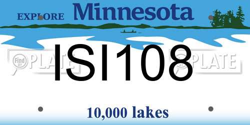 ISI108 Minnesota License Plate