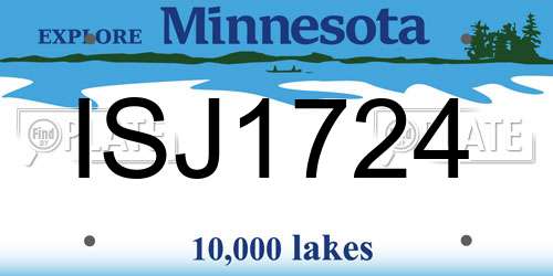 ISJ1724 Minnesota License Plate
