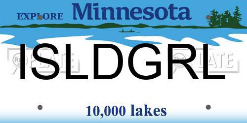 ISLDGRL Minnesota License Plate