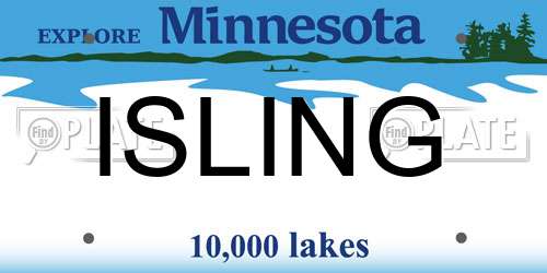 ISLING Minnesota License Plate