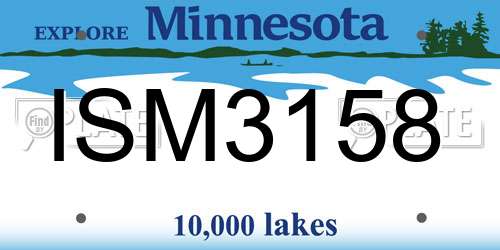 ISM3158 Minnesota License Plate