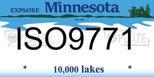 ISO9771 Minnesota License Plate