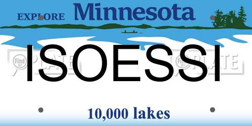 ISOESSI Minnesota License Plate
