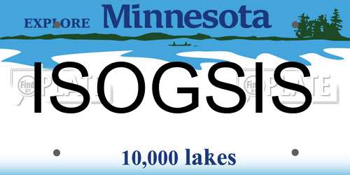 ISOGSIS Minnesota License Plate
