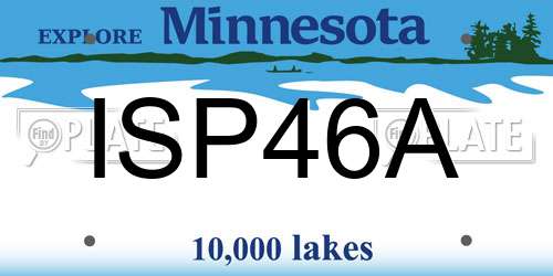 ISP46A Minnesota License Plate