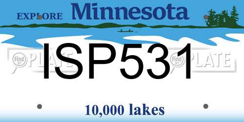 ISP531 Minnesota License Plate